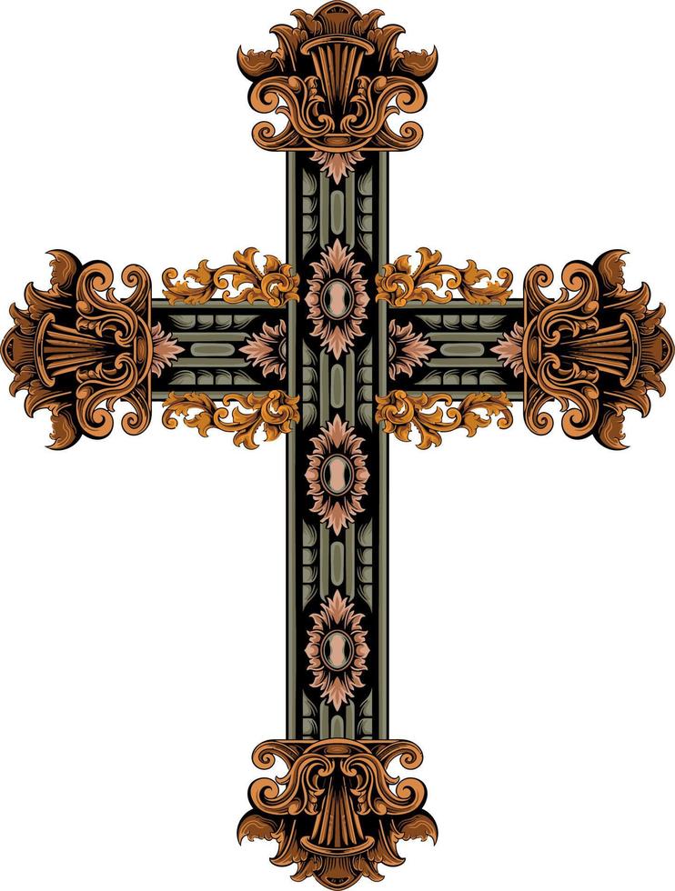 klassisch Stil Christus Kreuz Vektor Design, editierbar Farbe