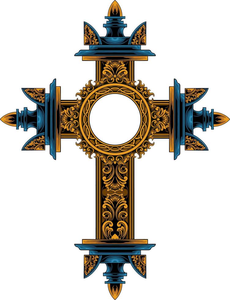 klassisch Stil Christus Kreuz Vektor Design, editierbar Farbe