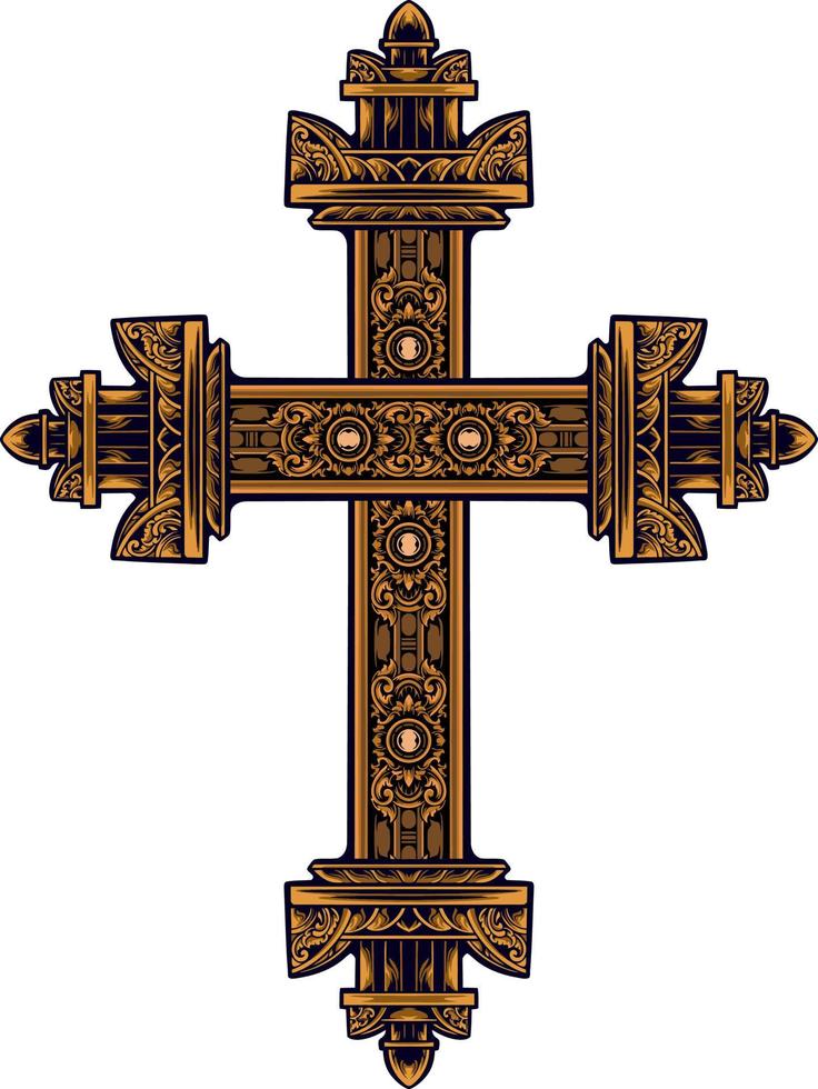 klassisch Stil Christus Kreuz Vektor Design, editierbar Farbe