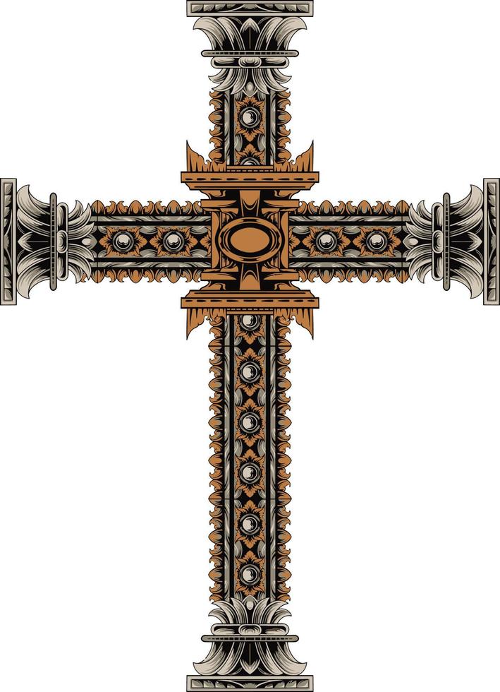 klassisch Stil Christus Kreuz Vektor Design, editierbar Farbe