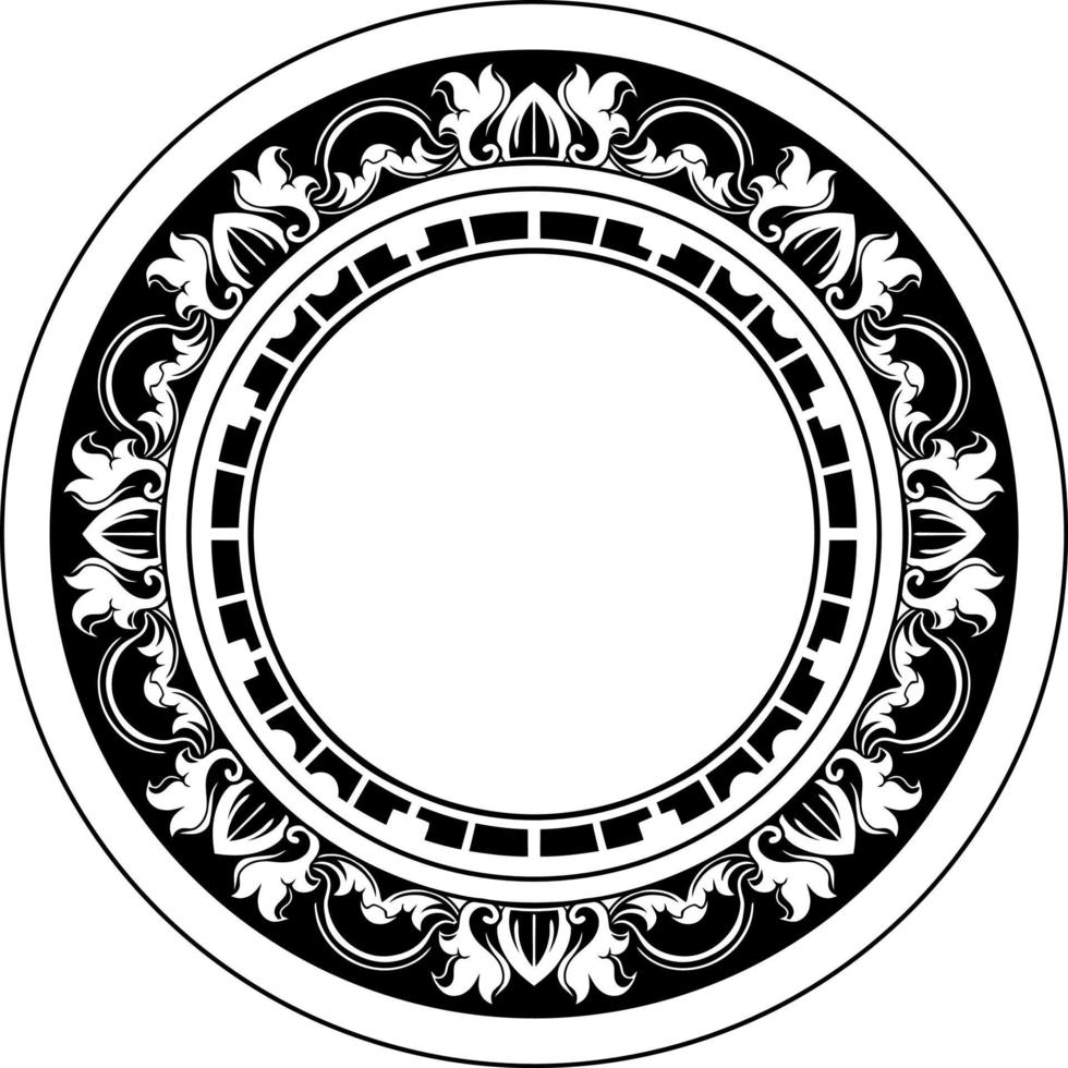 cirkel linje konst med ristade prydnad vektor