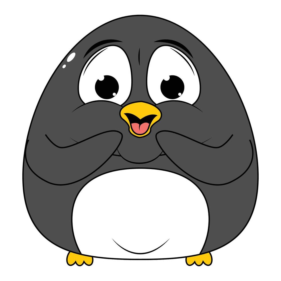söt pingvin djur tecknad vektor