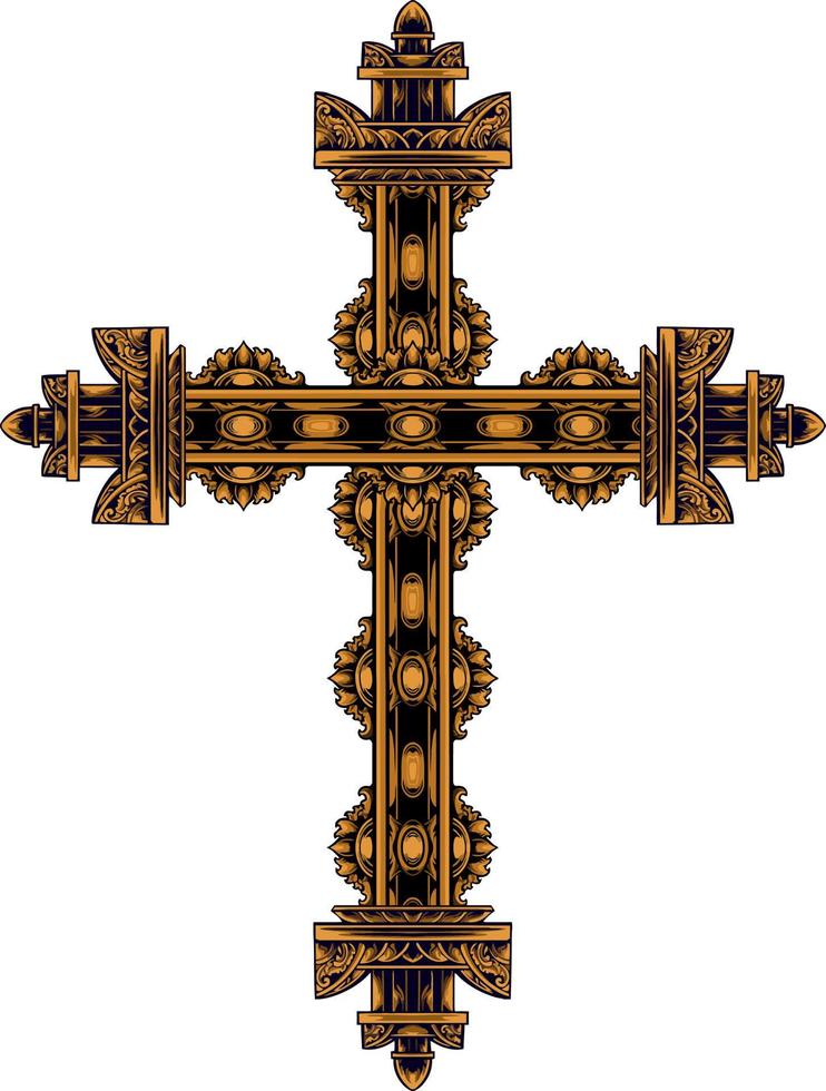 klassisch Stil Christus Kreuz Vektor Design, editierbar Farbe