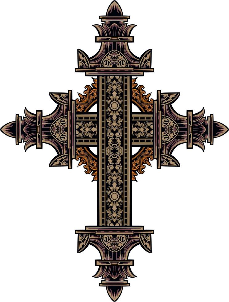 klassisch Stil Christus Kreuz Vektor Design, editierbar Farbe