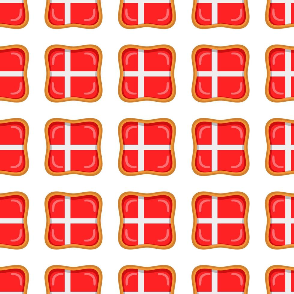 Muster Plätzchen mit Flagge Land Dänemark im lecker Keks vektor
