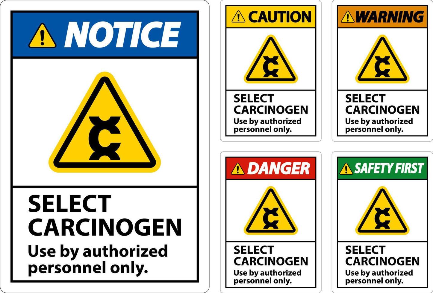 varning Välj carcinogen märka på vit bakgrund vektor