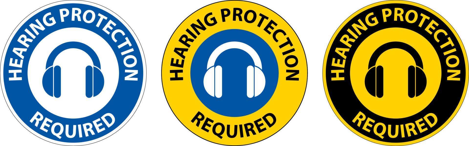 Gehörschutz erforderlich Schild auf weißem Hintergrund vektor