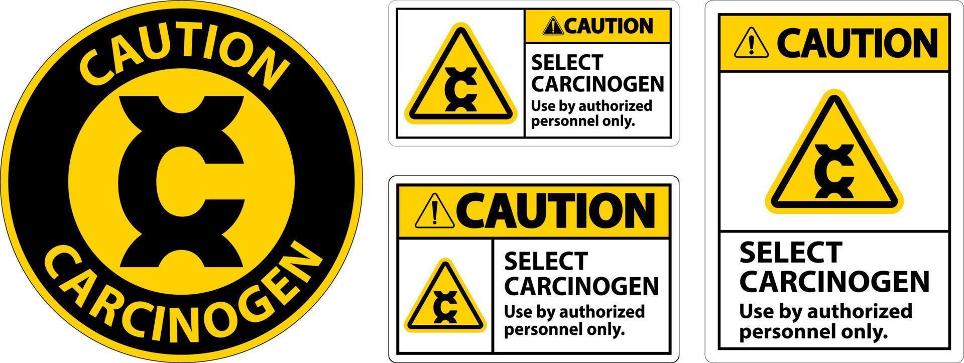 varning Välj carcinogen märka på vit bakgrund vektor