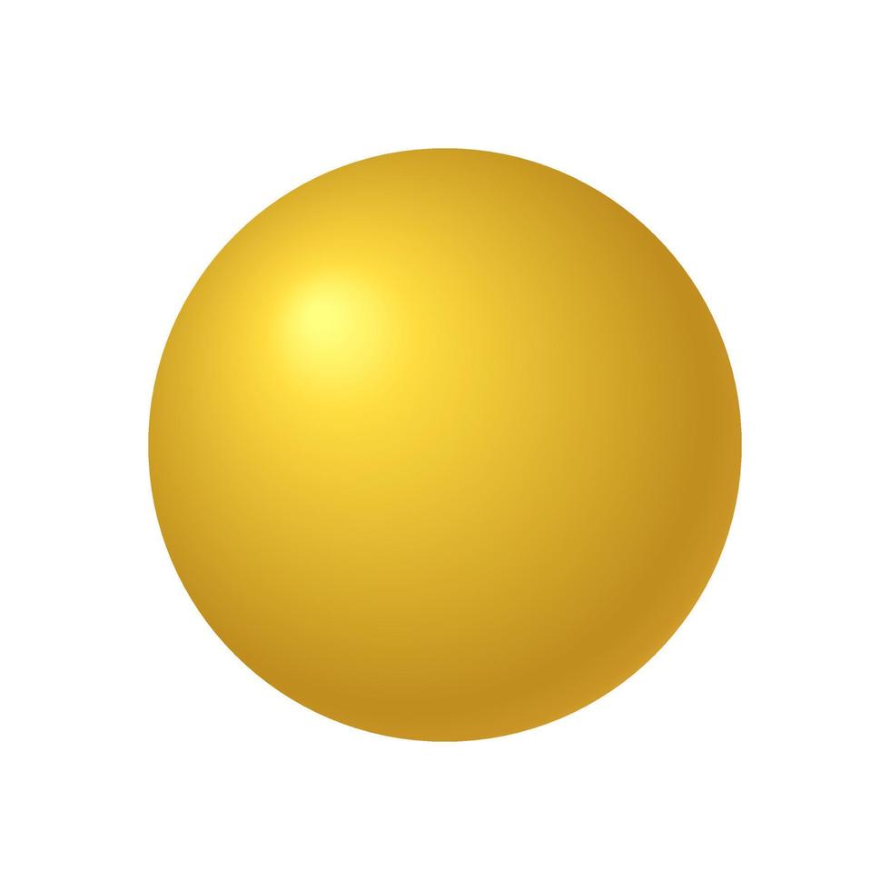 3d gul cirkel boll, vektor illustration. eps10