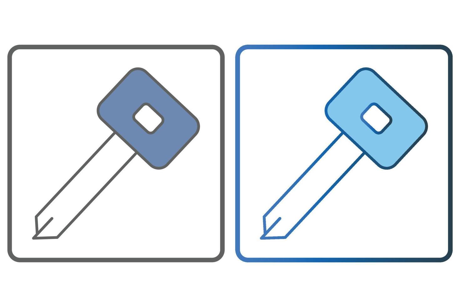 Auto Schlüssel Symbol Illustration. Symbol verbunden zu Auto Service, Auto Reparatur. zwei Ton Symbol Stil, geradlinig Farbe. einfach Vektor Design editierbar