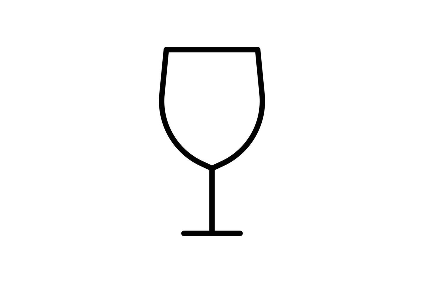 vin glas ikon illustration. ikon relaterad till dryck. översikt ikon stil. enkel vektor design redigerbar