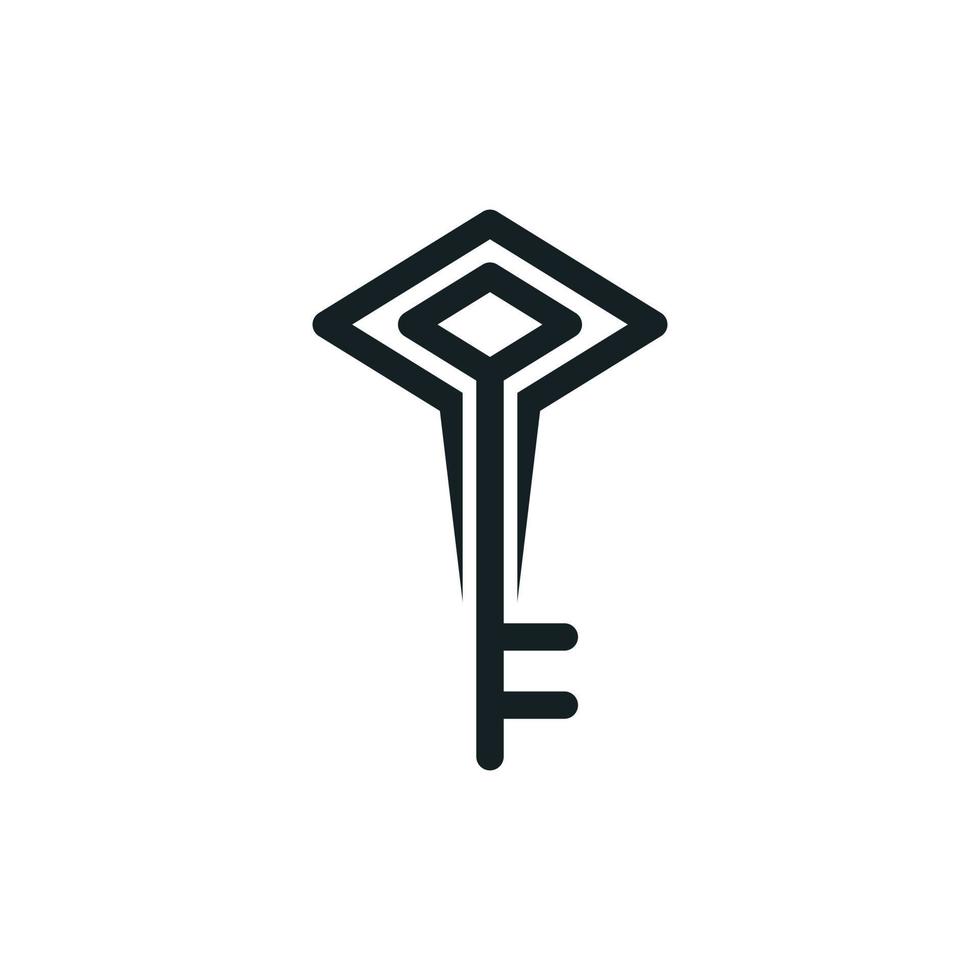 Schlüssel Schutz Linie modern kreativ Logo vektor