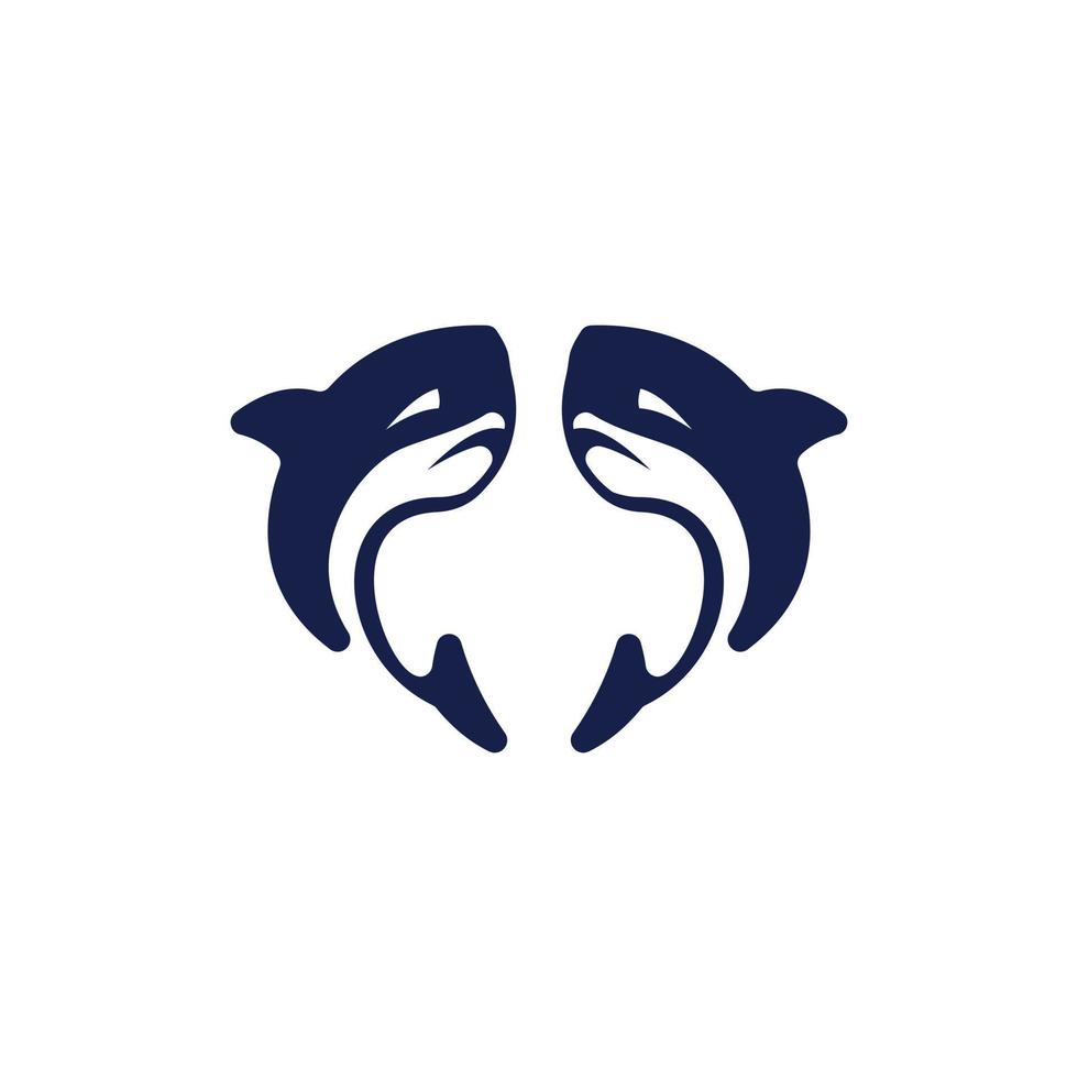 två haj djur- modern kreativ logotyp vektor