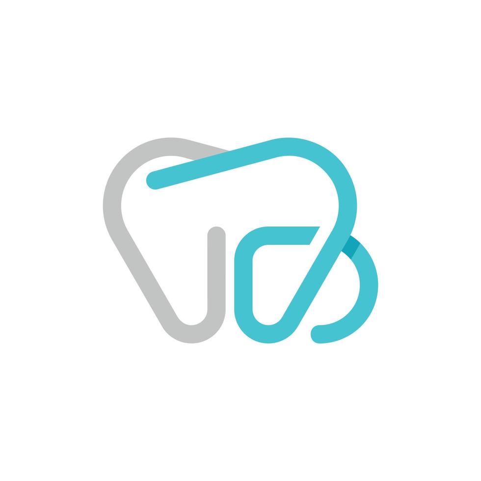 Brief b Monogramm Dental Pflege Linie modern Logo vektor
