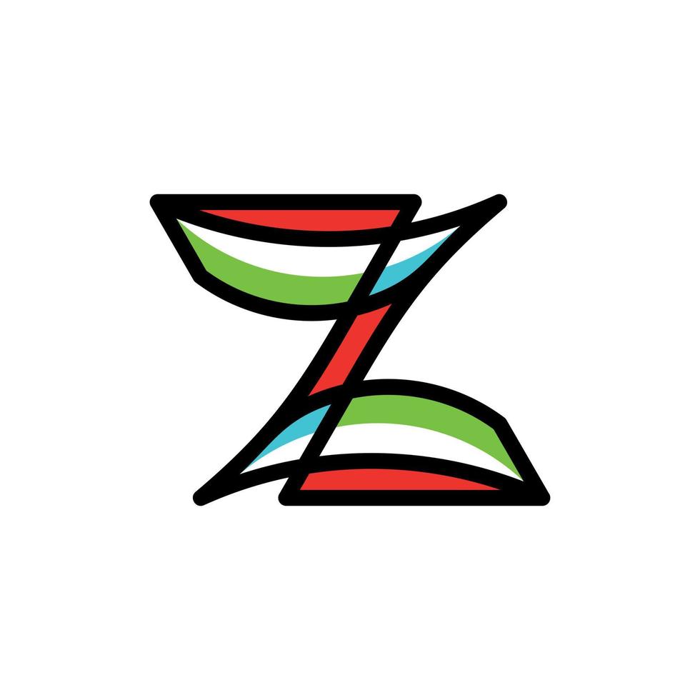 brev z monogram färgrik modern logotyp vektor