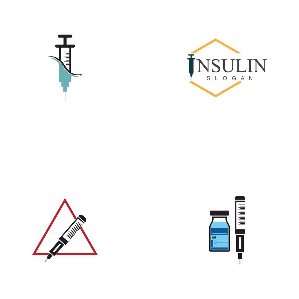 Insulin Logo und Symbol einstellen vektor