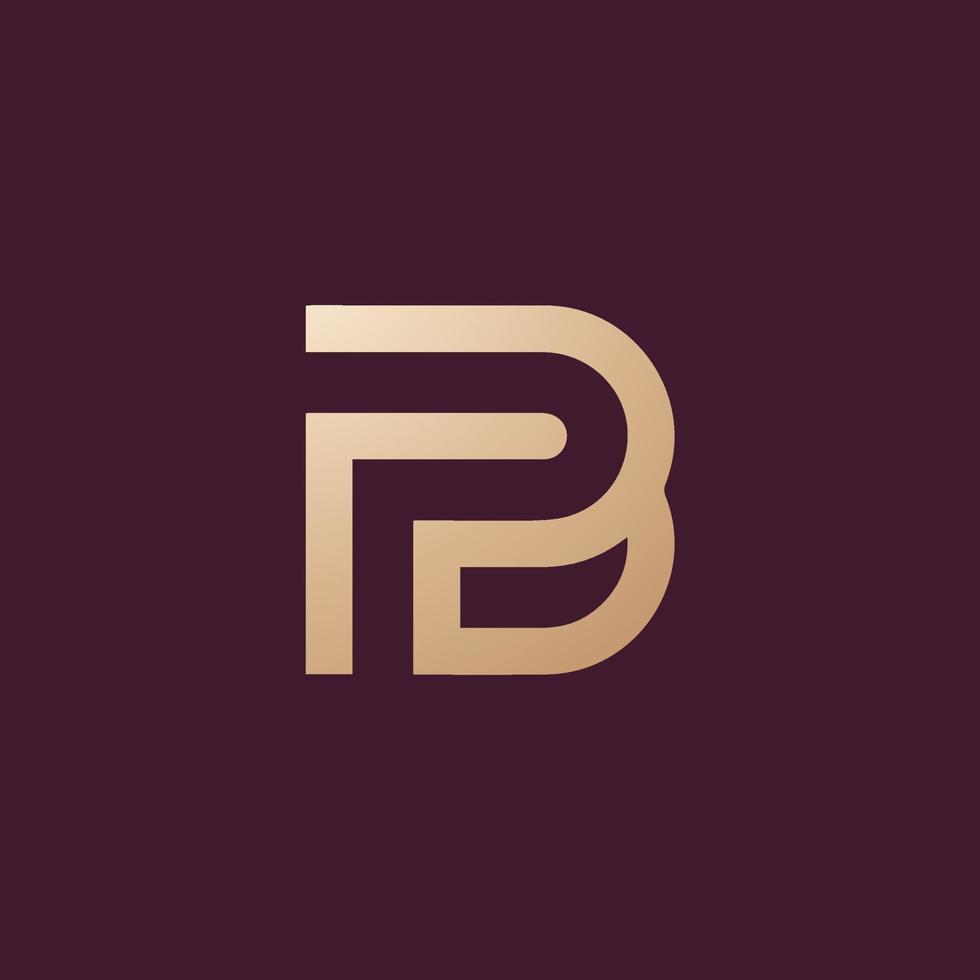 lyx och modern pb brev logotyp design vektor