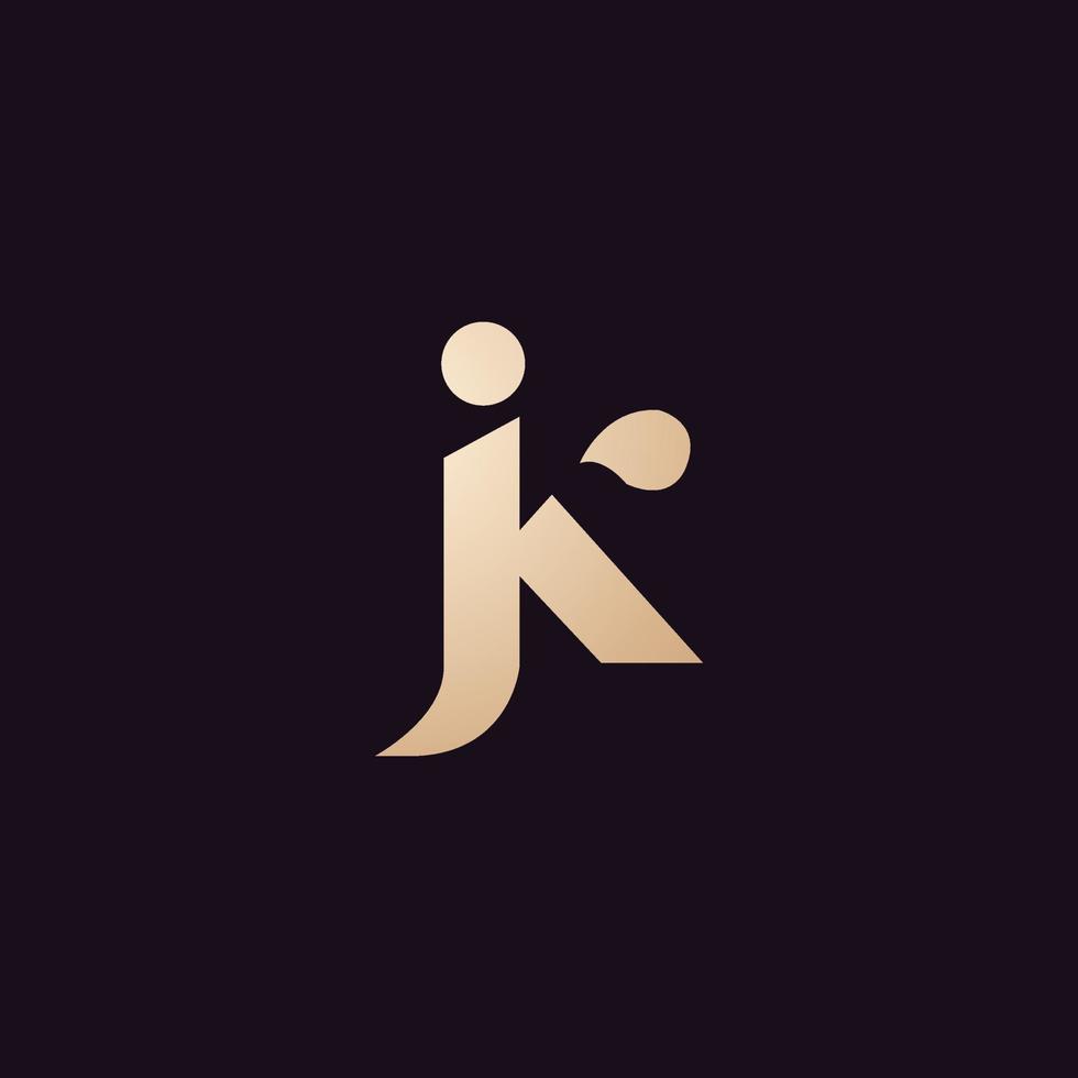 lyx och modern jk logotyp design vektor