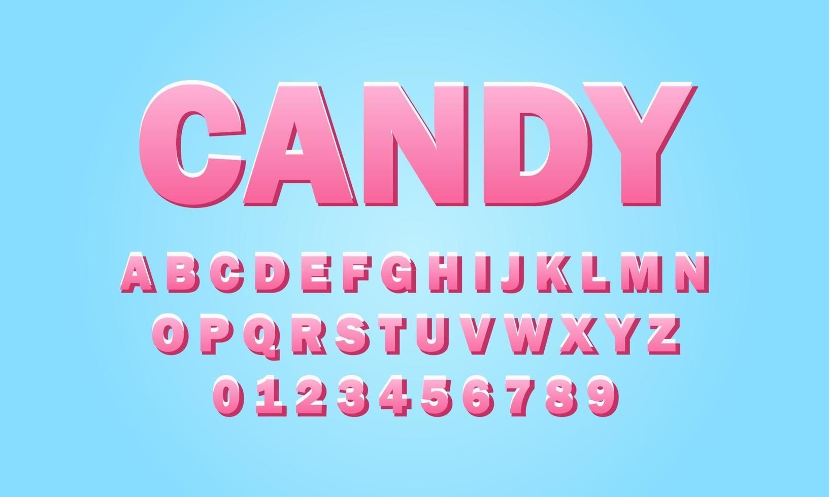 Süßigkeiten Schrift Alphabet vektor
