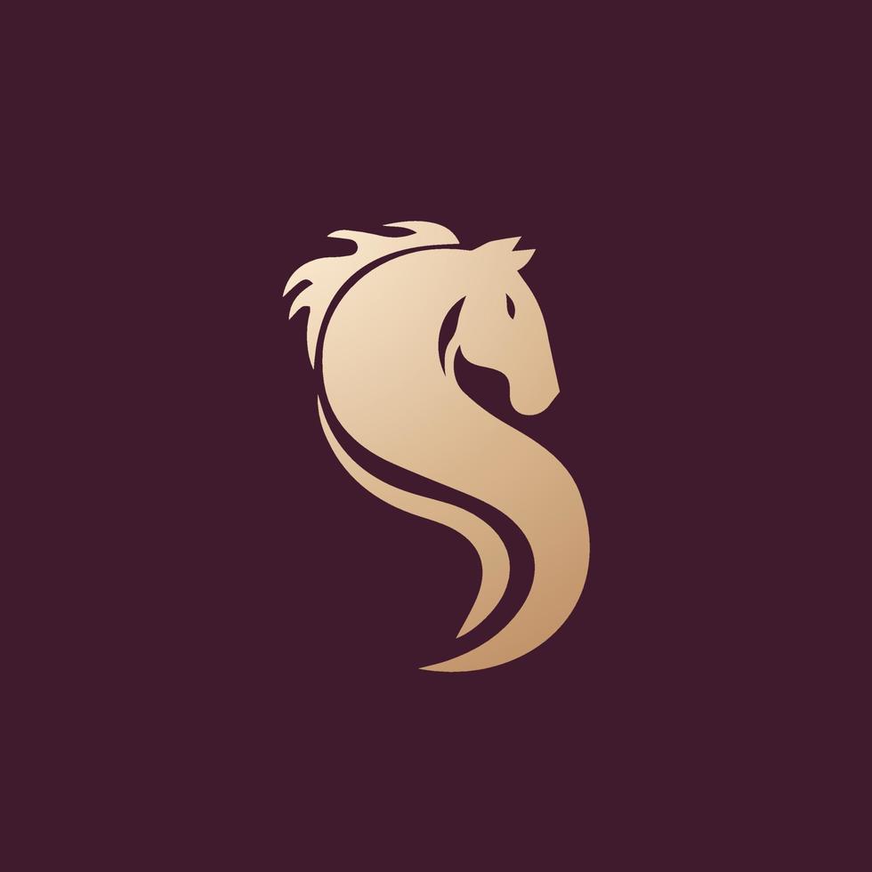 lyx och kreativ s häst logotyp design vektor