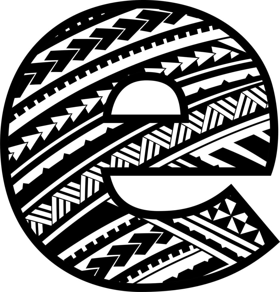 Maori Mandala Englisch Alphabet Briefe vektor