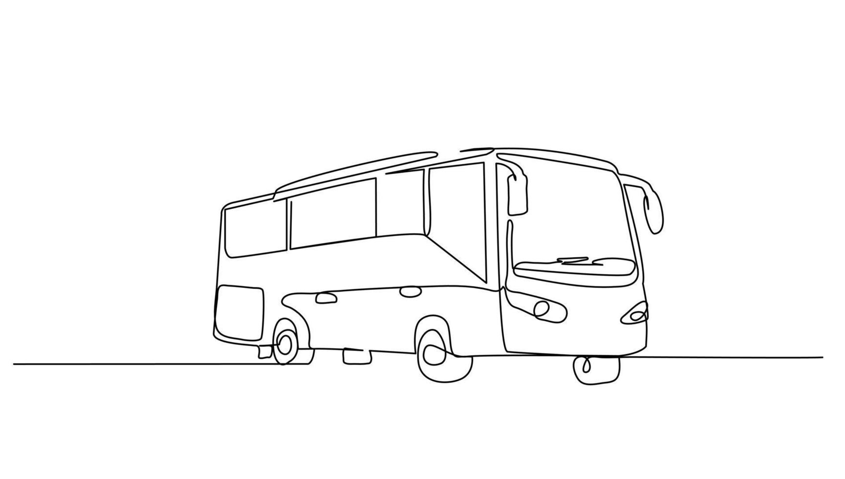 kontinuerlig linje konst eller ett linje teckning buss för vektor illustration, offentlig transport. buss reser begrepp. grafisk design modern kontinuerlig linje teckning