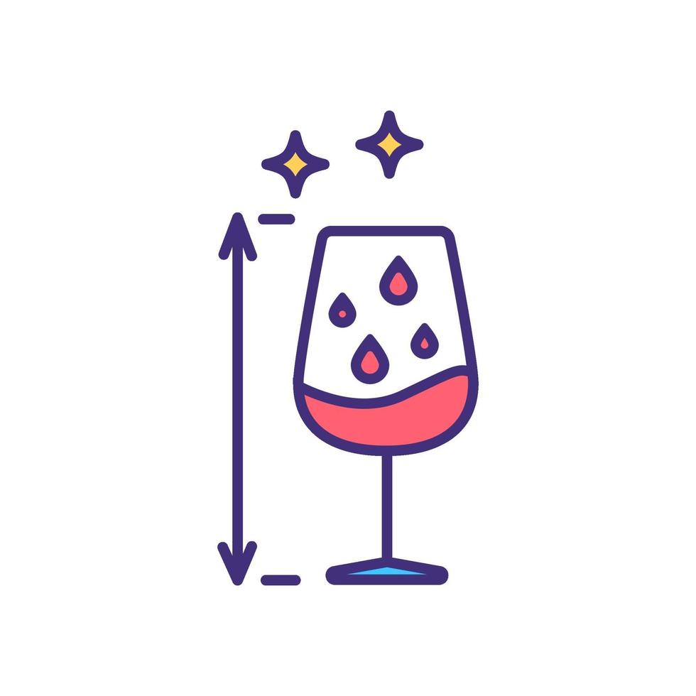 vin glas rgb färgikon vektor