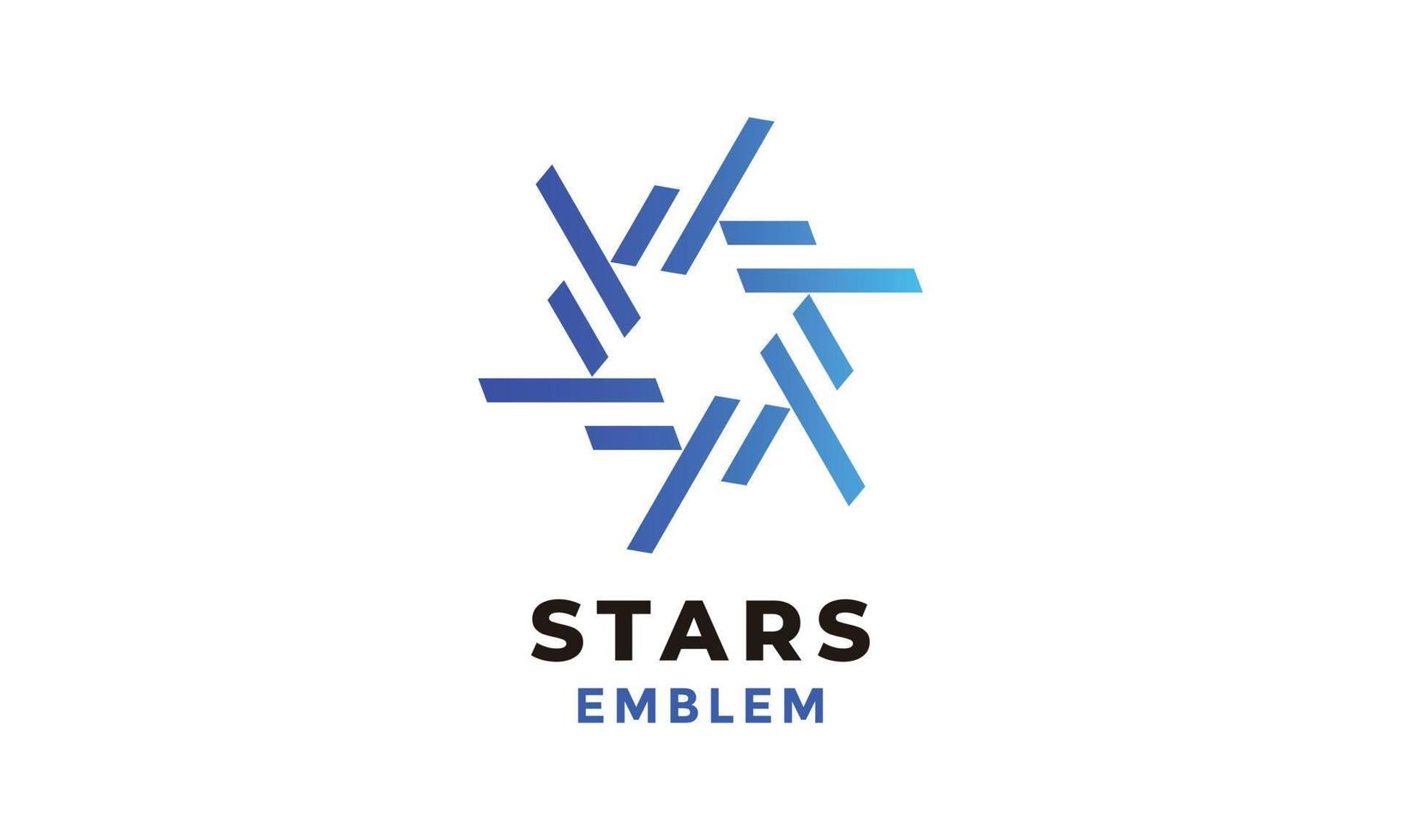logotyp vektor stjärna linje blå Färg minimalistisk begrepp design