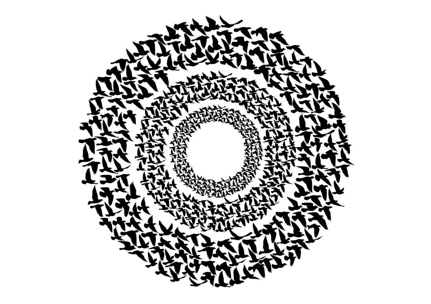 Symbolform der fliegenden Vögelschattenbilder auf weißem Hintergrund. Vektorillustration. isoliertes Vogelfliegen. Tattoo Design. vektor
