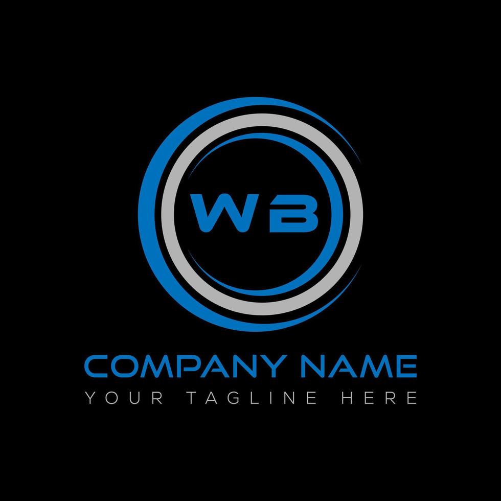 wb brev logotyp kreativ design. wb unik design. vektor