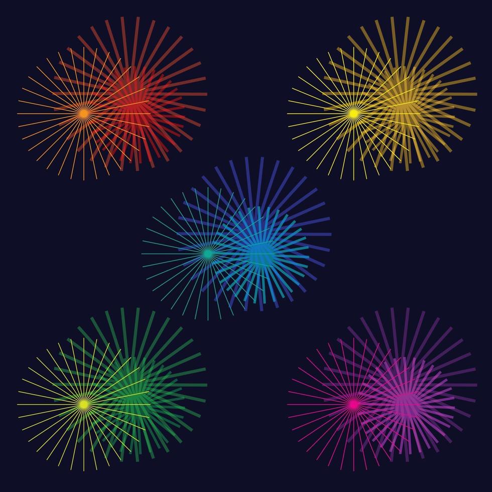 Vektor stilisierte bunte Feuerwerk