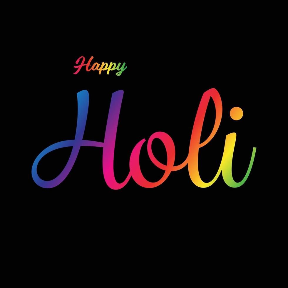 Happy Holi Typografie Grafik auf Blackbackground vektor