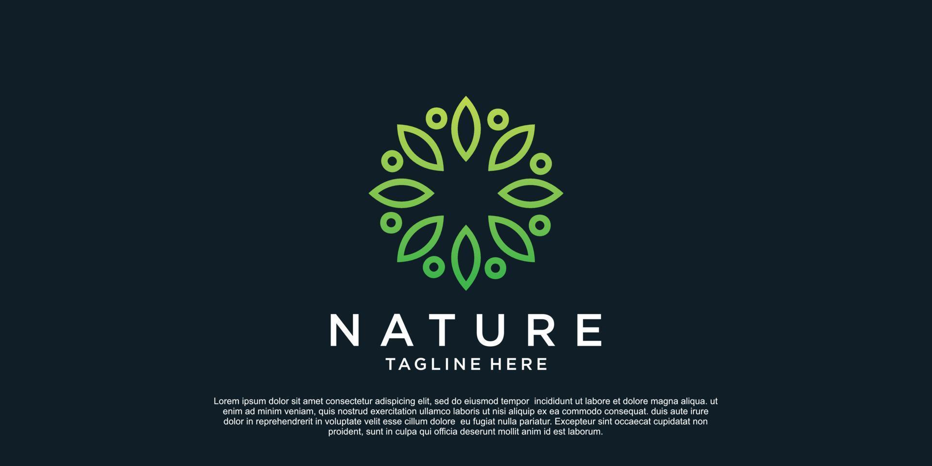 Natur Logo Design mit einzigartig Konzept Prämie Vektor Teil 1