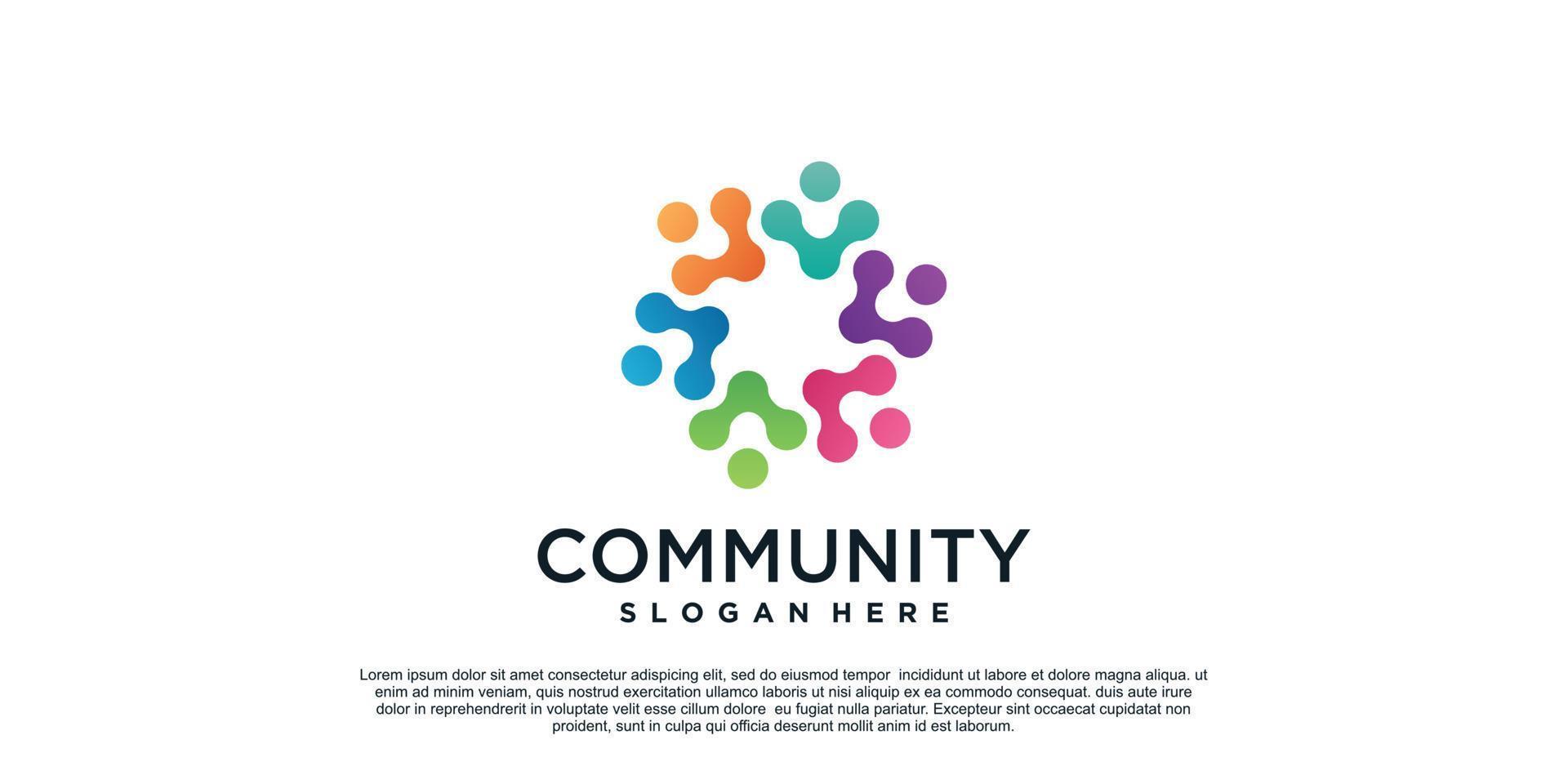 gemenskap logotyp design med unik begrepp premie vektor