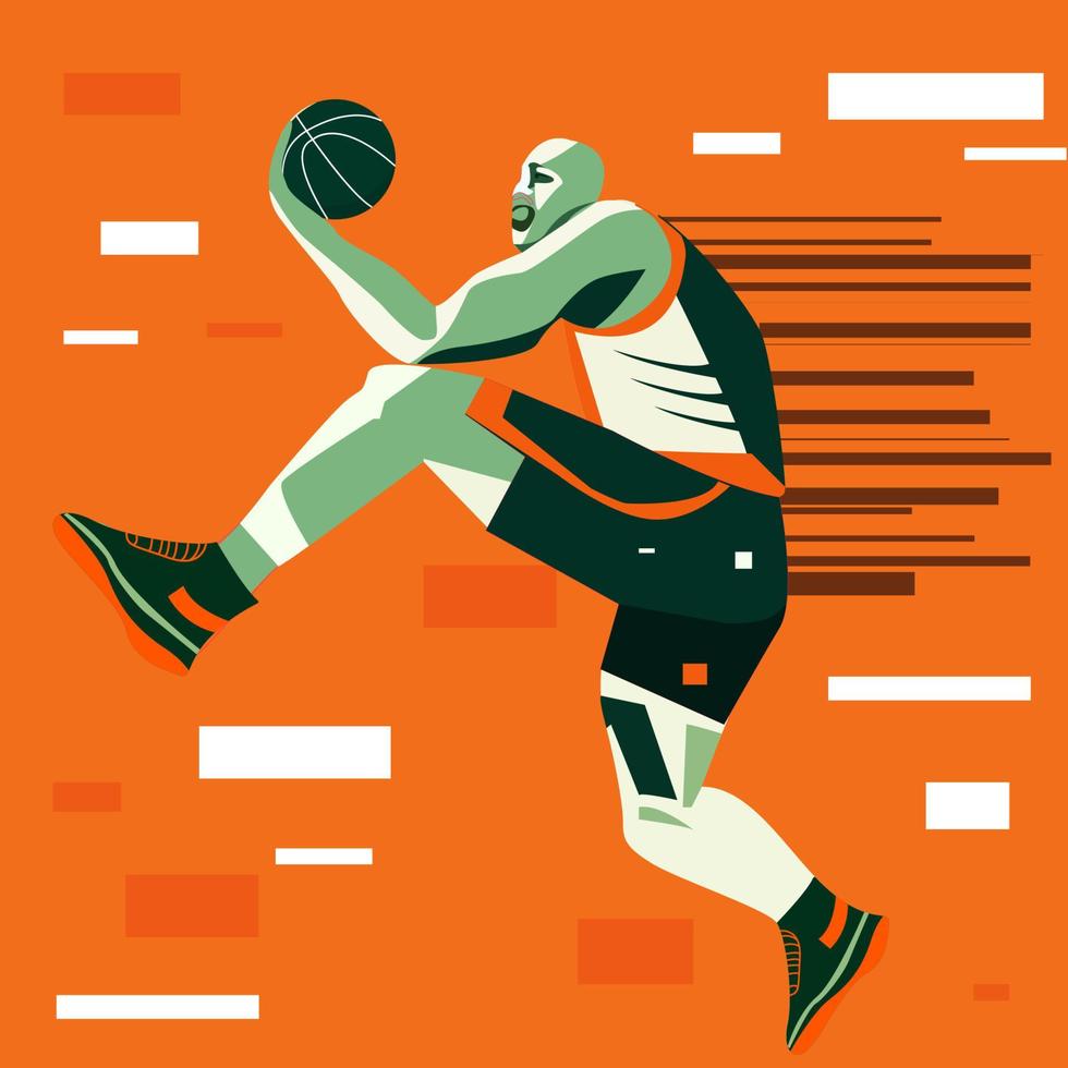 basketboll spelare platt illustration vektor