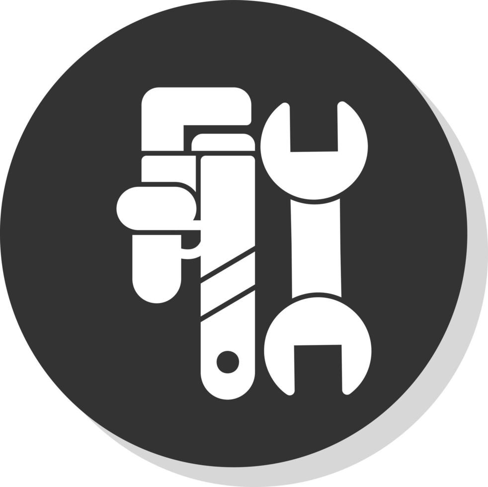 Rohrschlüssel-Vektor-Icon-Design vektor