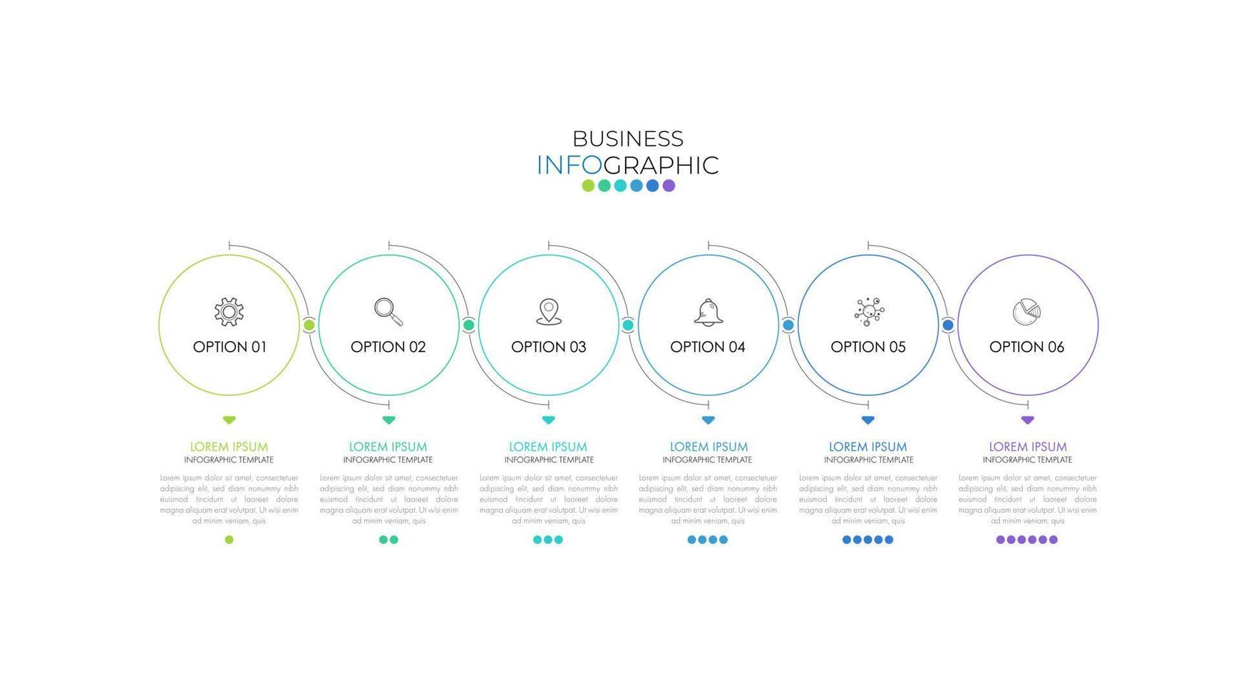 modern Infografik Zeitleiste Vorlage oder Projekt planen können Sein benutzt zum Arbeitsablauf Layout, Diagramm, Nummer Optionen, Netz Design. Infografik Geschäft Konzept mit 6 Optionen, Teile, Schritte oder Prozesse. vektor