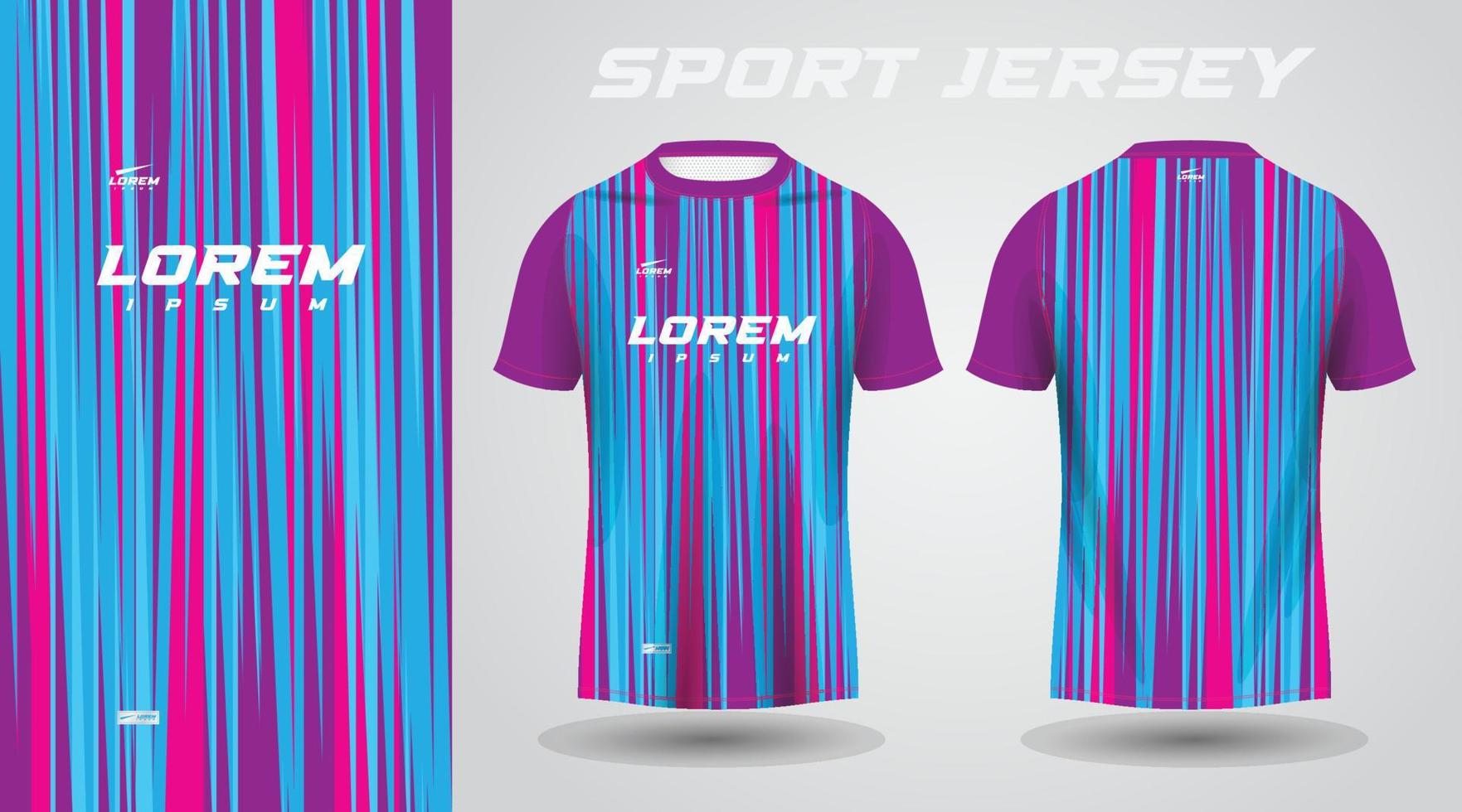 Blau Rosa lila Hemd Fußball Fußball Sport Jersey Vorlage Design Attrappe, Lehrmodell, Simulation vektor