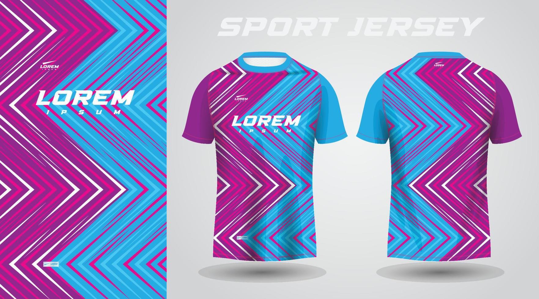 blå rosa lila skjorta fotboll fotboll sport jersey mall design attrapp vektor