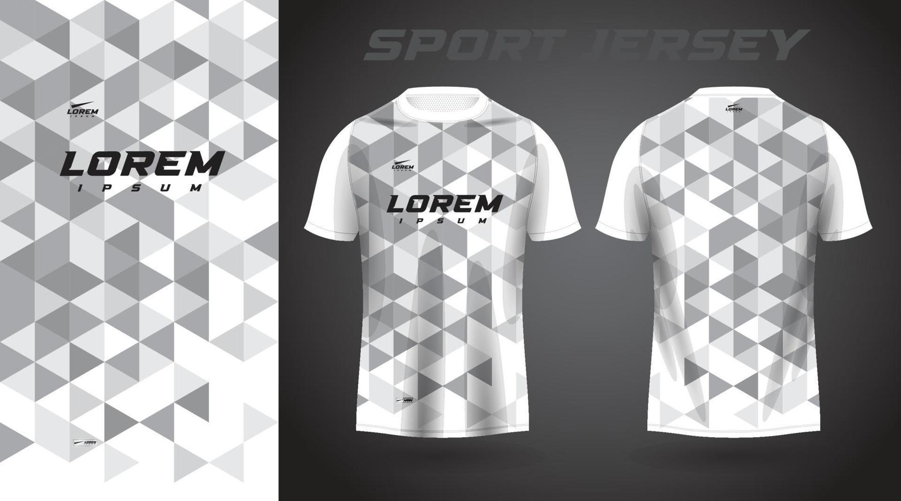 vit grå skjorta fotboll fotboll sport jersey mall design attrapp vektor