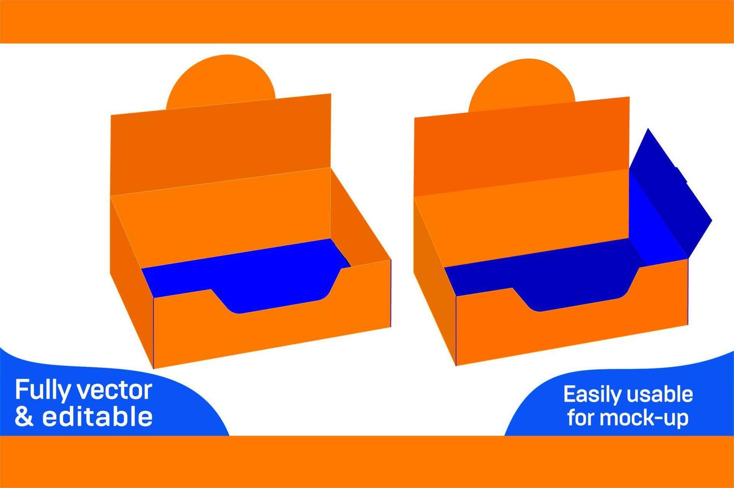visa kartong låda Död linje mall och 3d låda design 3d låda vektor