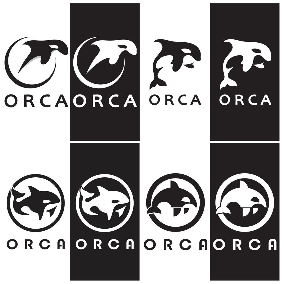 einfach Orca Wal Tier Illustration Logo kreativ Design, Mörder Wal, unter Wasser Tier. Logo zum Geschäft, Identität und branding,abzeichen,erhaltung,ökologie Konzept, Meer Tier Schutz, Vektor