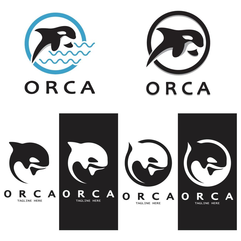 einfach Orca Wal Tier Illustration Logo kreativ Design, Mörder Wal, unter Wasser Tier. Logo zum Geschäft, Identität und branding,abzeichen,erhaltung,ökologie Konzept, Meer Tier Schutz, Vektor