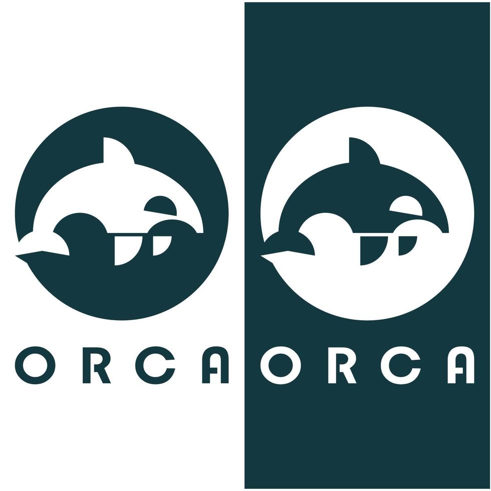 einfach Orca Wal Tier Illustration Logo kreativ Design, Mörder Wal, unter Wasser Tier. Logo zum Geschäft, Identität und branding,abzeichen,erhaltung,ökologie Konzept, Meer Tier Schutz, Vektor