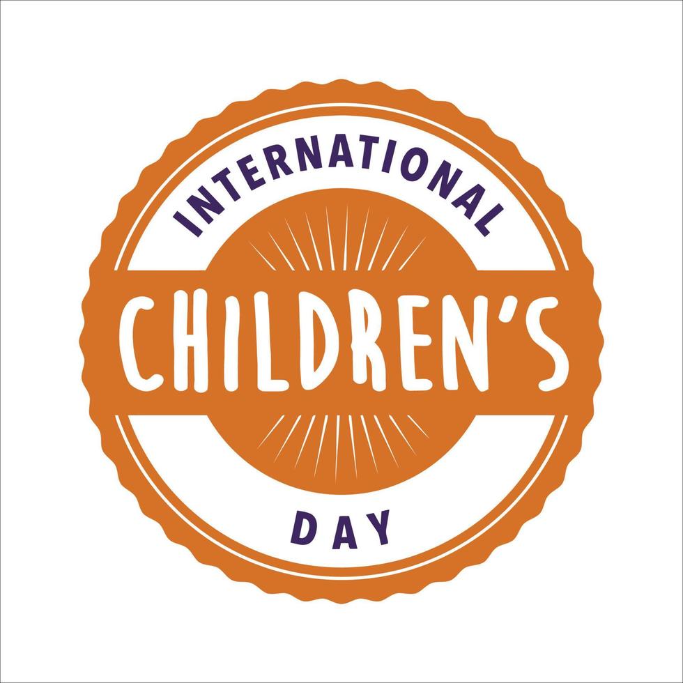 en cirkel av handavtryck med en text inuti internationell barns dag. ikon av färgad grafik av barn händer på de Lycklig barns dag. en mall till skapa en logotyp, runda ram. vektor
