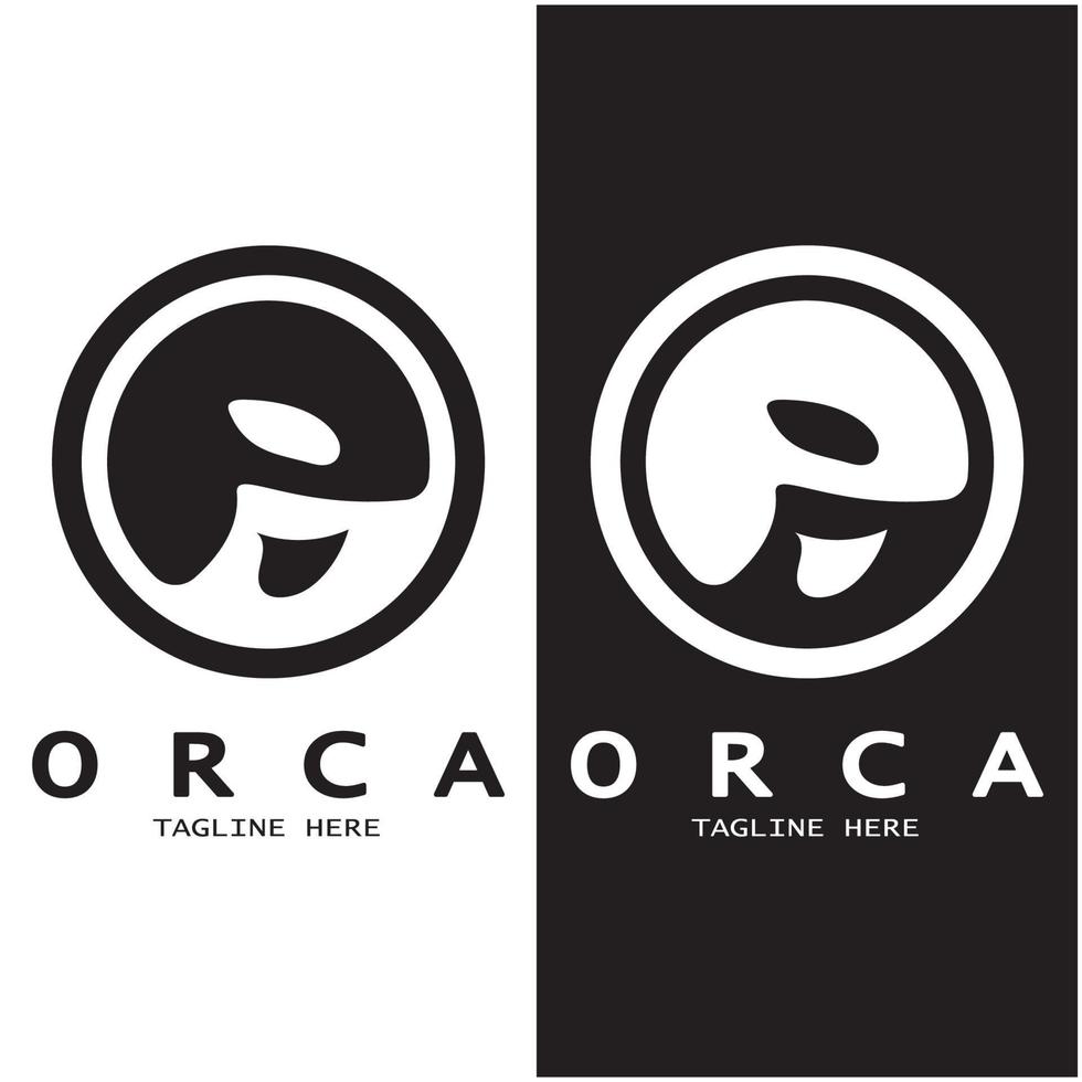 einfach Orca Wal Tier Illustration Logo kreativ Design, Mörder Wal, unter Wasser Tier. Logo zum Geschäft, Identität und branding,abzeichen,erhaltung,ökologie Konzept, Meer Tier Schutz, Vektor