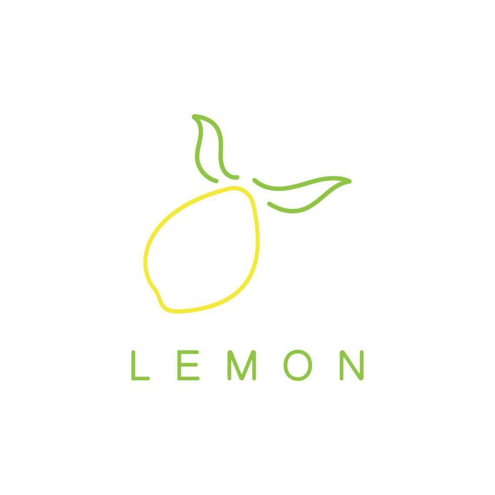 frisch Zitrone Obst Logo mit Blätter Illustration Vorlage. Logo zum Zitrone Saft, Zitrone Garten, Obst Geschäft, modern Vektor. vektor