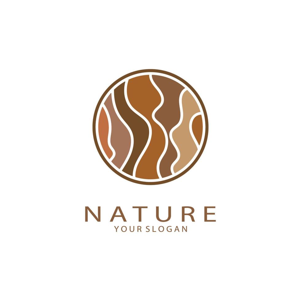 Natur Vektor Logo. mit Bäume, Flüsse, Meere, Berge, Geschäft Embleme, Reise Abzeichen, ,ökologisch Gesundheit,