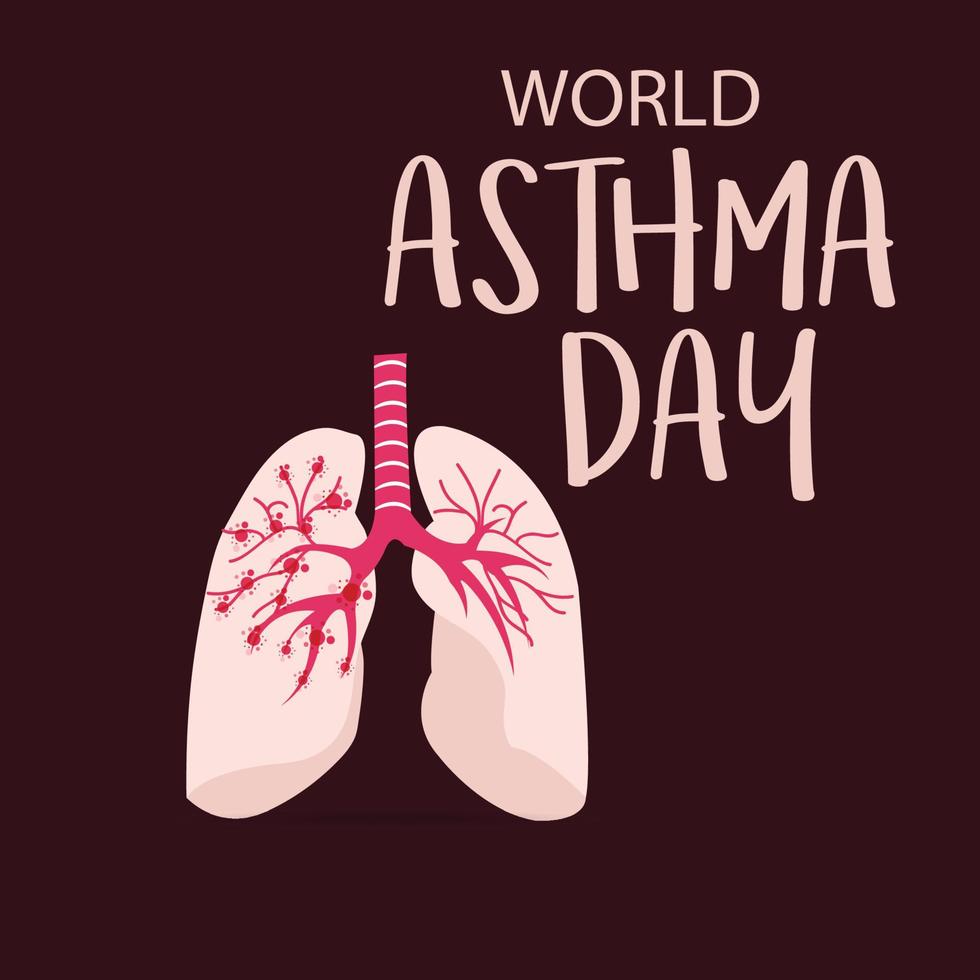 Vektor Illustration Welt Asthma Tag. Urlaub Konzept. Vorlage zum Hintergrund, Banner, Karte, Poster mit Text Inschrift.