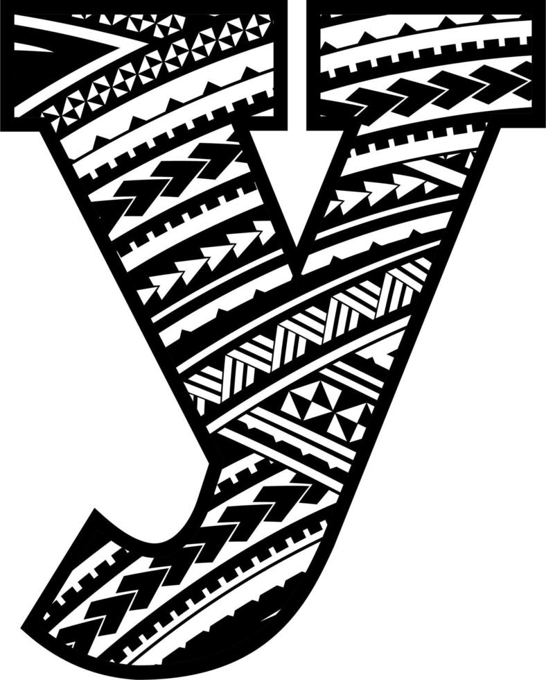 Maori Mandala Englisch Alphabet Briefe vektor